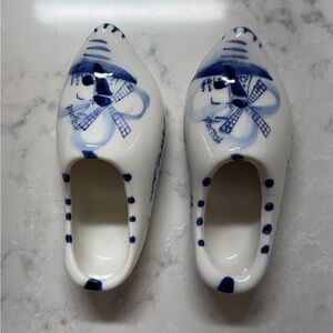 Blue and White Ceramic Clog Decor